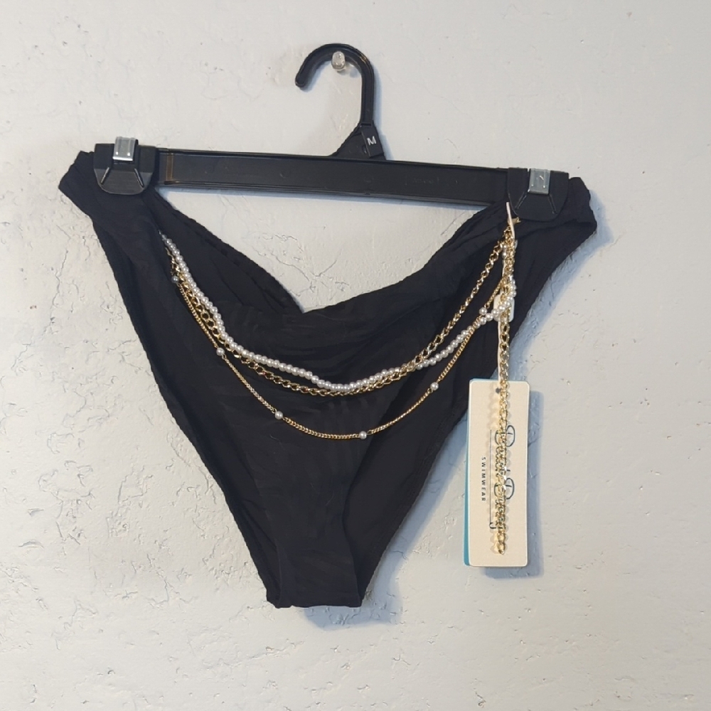 Beach Bunny Devyn Black Bikini with Gold Details